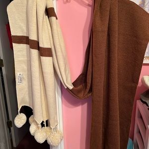 3/$20  Winter scarf , two tone with pom poms